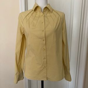 Vtg d. terrell Women’s Yellow Shirt 97% Cotton, Sz 8